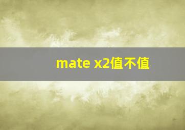 mate x2值不值